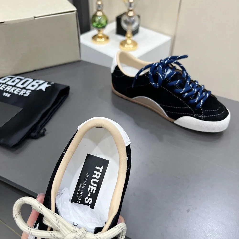 Golden Goose Black Suede Sneakers with White Star and Tan Sole - Picture 8 of 8
